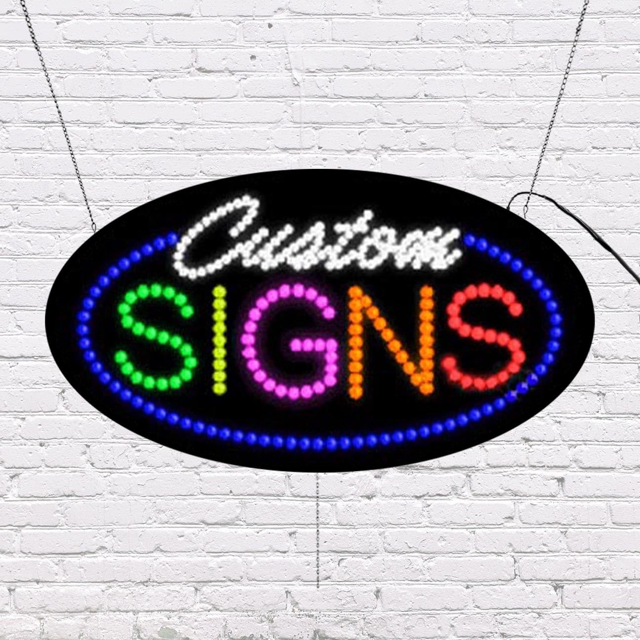 LED Custom Signs Sign for Retail Business Displays |Advertising Electronic Light Up Sign for Windows Walls | 16"h x 30"w x 2"d