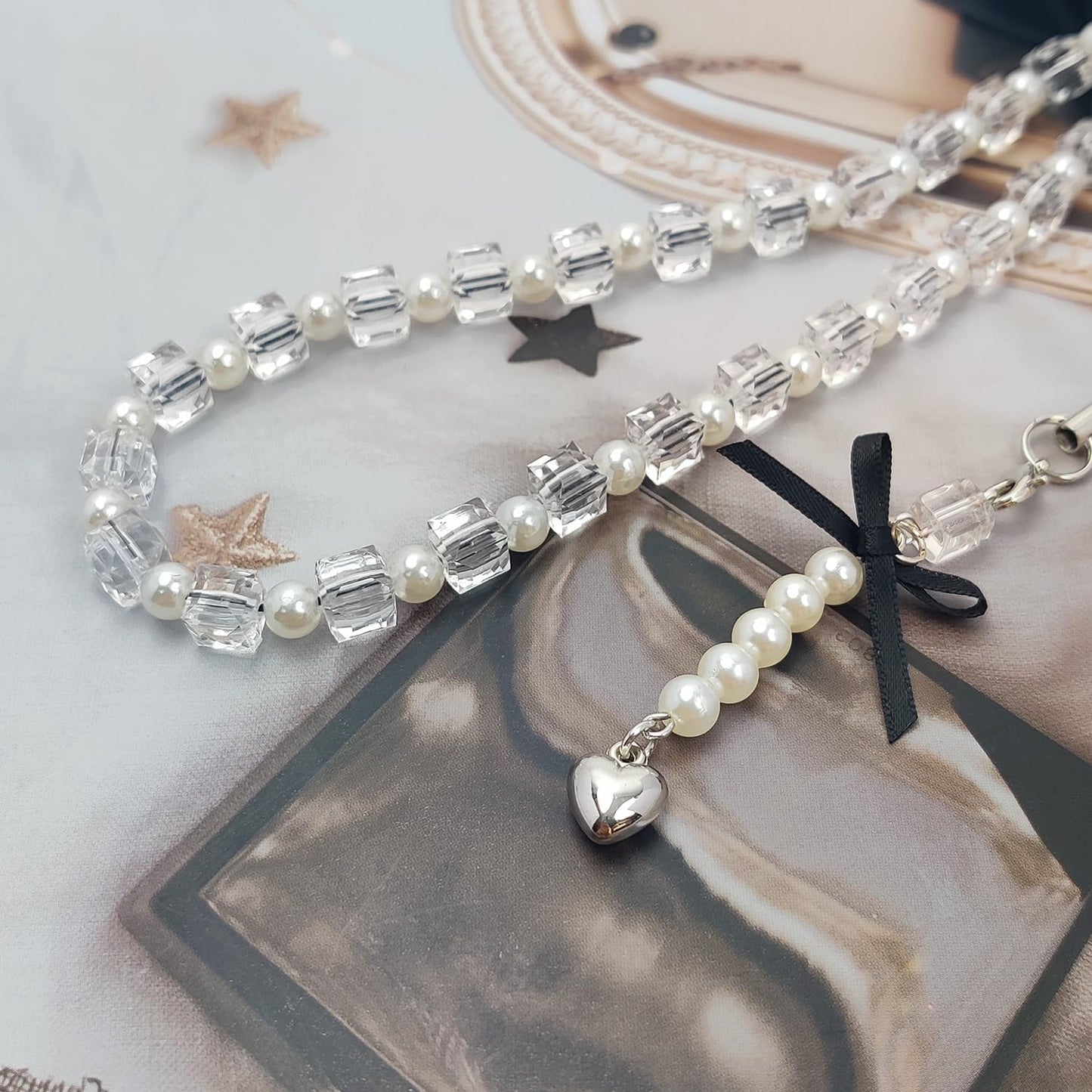 cioatu 2 Pack Phone Charms, Cute Aesthetic Beaded PhoneCharm Strap Phone Lanyard String PhoneChain Accessories for Bag