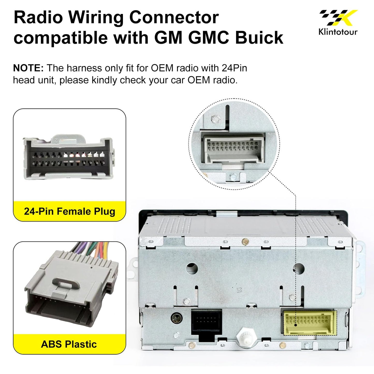 20042009/Chevy 20002012/GMC 20022012,Stereo Cable(4PCS) Radio Wiring Harness with Male and Female Plug Compatible