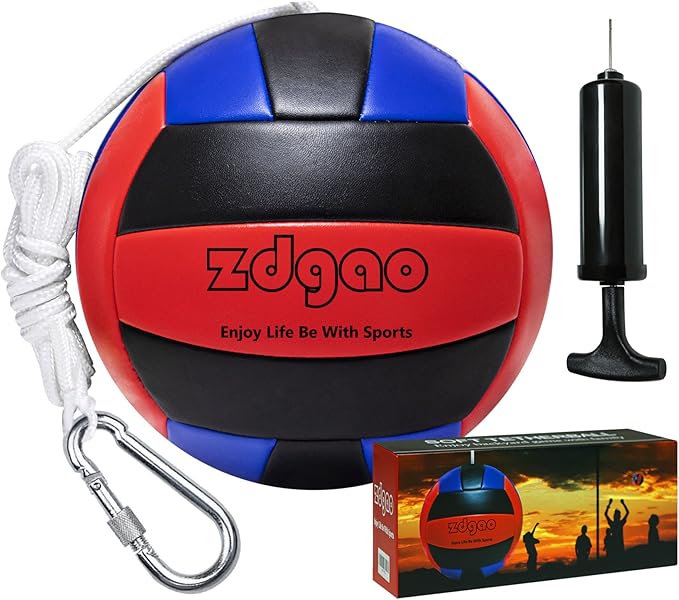 Soft Tether Ball- Replacement Tether Ball Come with Rope and Pump Set | Outdoors Game for Family Fun Play