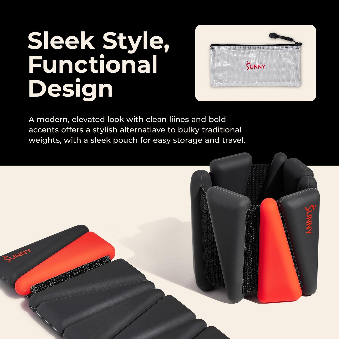 Sunny Health & Fitness Ankle Weights for Women & Men – Adjustable Wrist, Arm & Leg Weights in 1-2 lb Pairs | Ideal for Walking, Pilates, Yoga, Cardio & Strength Training