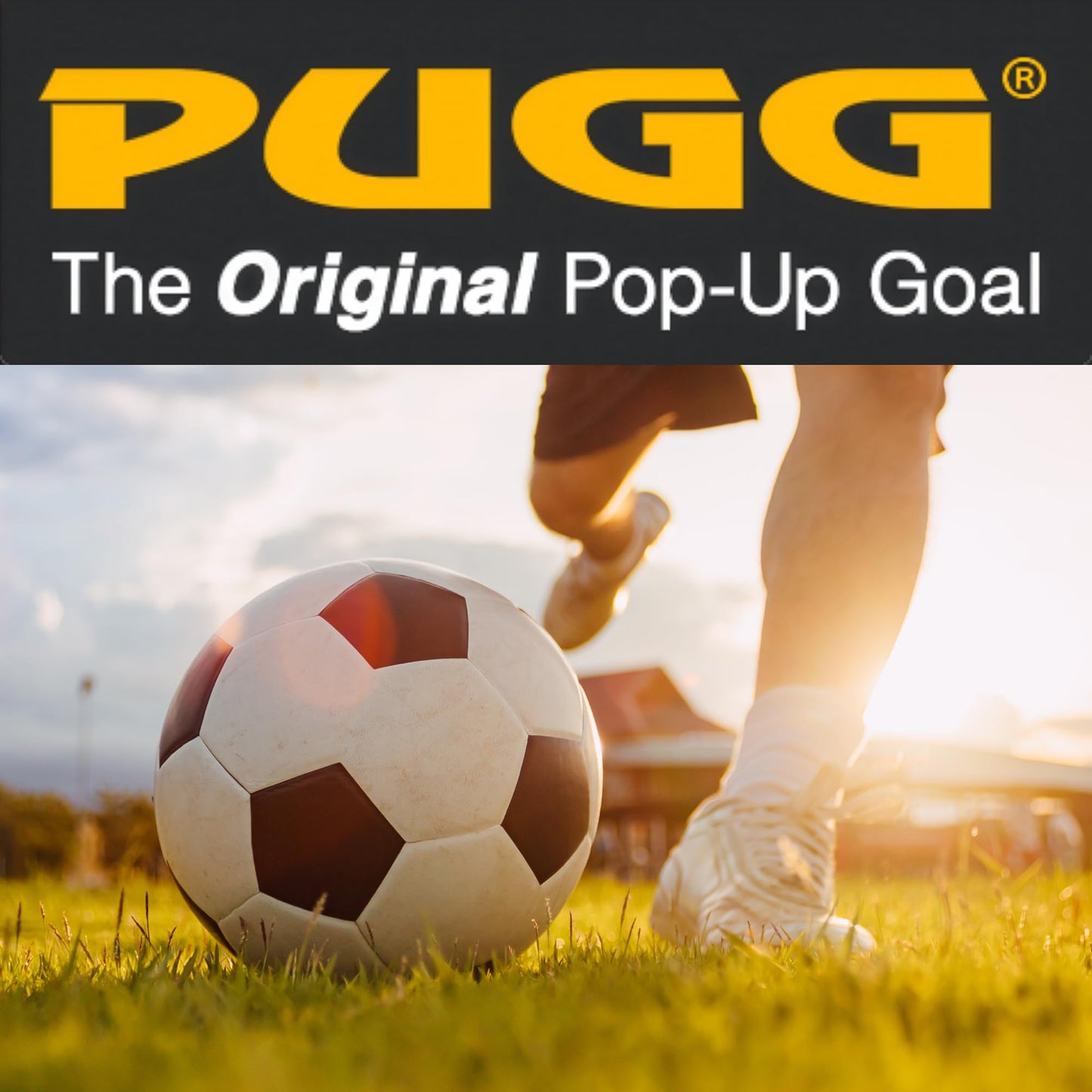 PUGG 6 Foot Pop Up Soccer Goal, Portable Training Football Knitted Poly Net Equipment, The Original Pickup Game Goal, Includes Two Goals & Bag