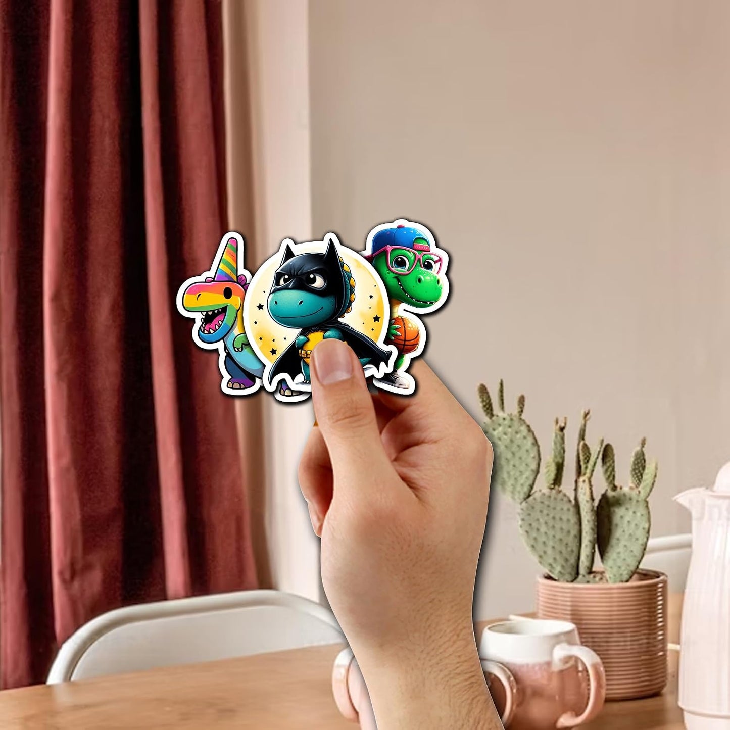 WESILY Pack 50 PCS Dinosaur Stickers Cute Kawaii Animal Vinyl Decals Waterproof Decor Party Favors Water Bottle Luggage