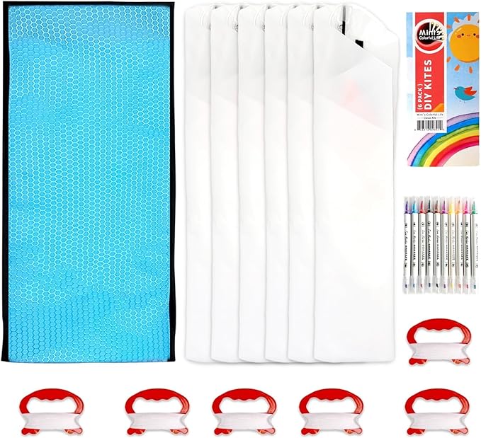 DIY Kites for Kids Kite Making Kit Bulk, Decorating Coloring Kite Party Pack,White Diamond Kite Kits