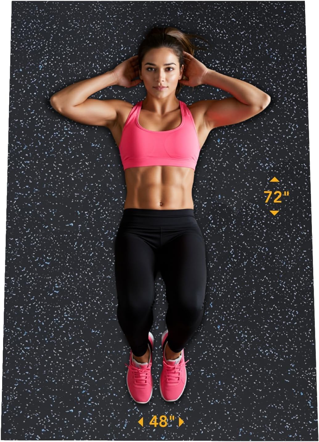 Rubber King Multi-Purpose Exercise Mat - 4' x 6' x 7mm - 100% Recycled Thick Rubber Mat for Home Gym Flooring, Non-Slip, Low-Odor Durable Workout Mat for Indoor/Outdoor, Shoe-Friendly - Blue/Grey