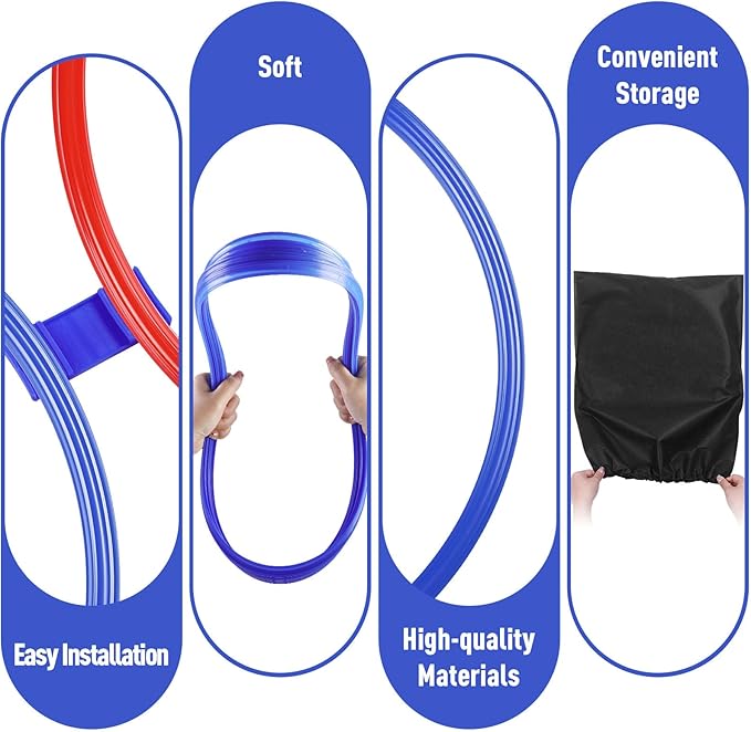Shappy 50 Pcs Agility Rings with Storage Bags 15 Inch Agility Training Rings Hoop Exercise Ring Plastic Speed Rings Jumping Hoops for Sports Soccer Football Gymnastics Practice Games