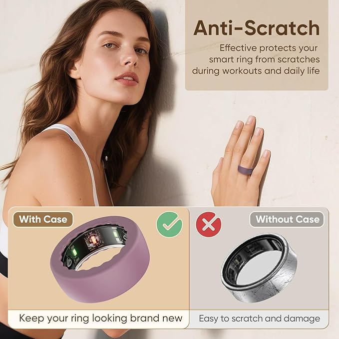 BO&DQQ 15 Pack Ring Cover Compatible with Oura Ring Gen 4 /Gen 3/ Samsung Galaxy/RingConn/ULTRAHUMAN, Anti-Scratch Elastic Silicone Case Protector for Men Women Working Out Gym