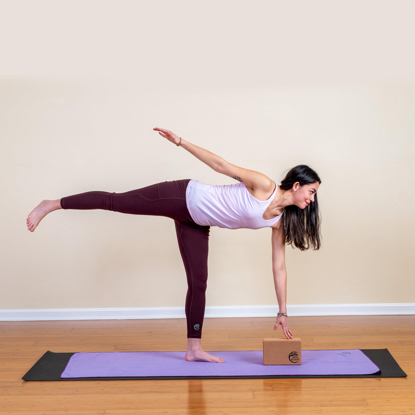 Zen Place Cork Yoga Blocks 2 Pack – High Density Natural Cork Blocks for Yoga, Pilates, Stretching, Balance & Flexibility