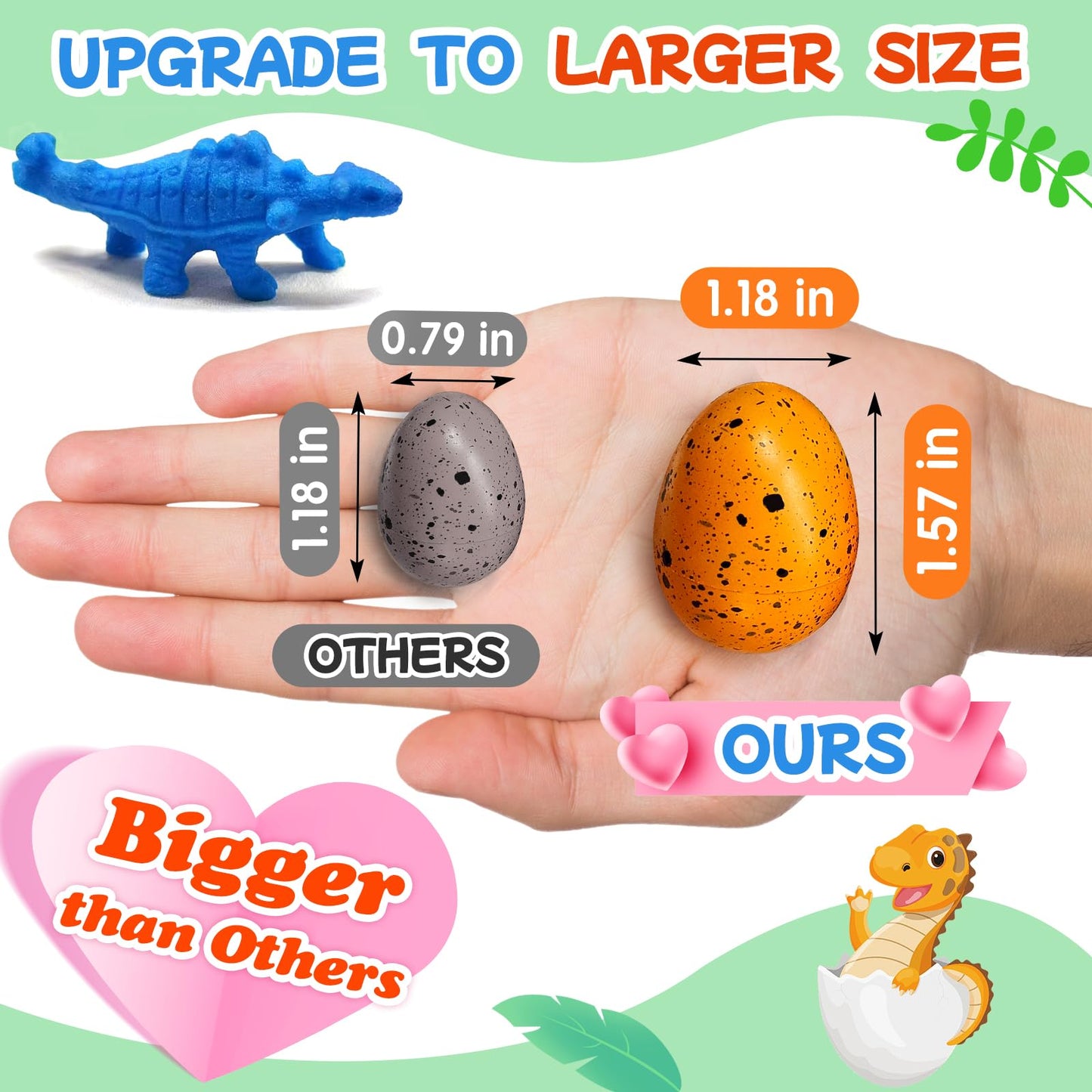 rifamee 30 Pack Valentines Day Gifts for Kids Dinosaur Eggs Classroom Exchange School Activities Party Favors for Boys and Girls with Card