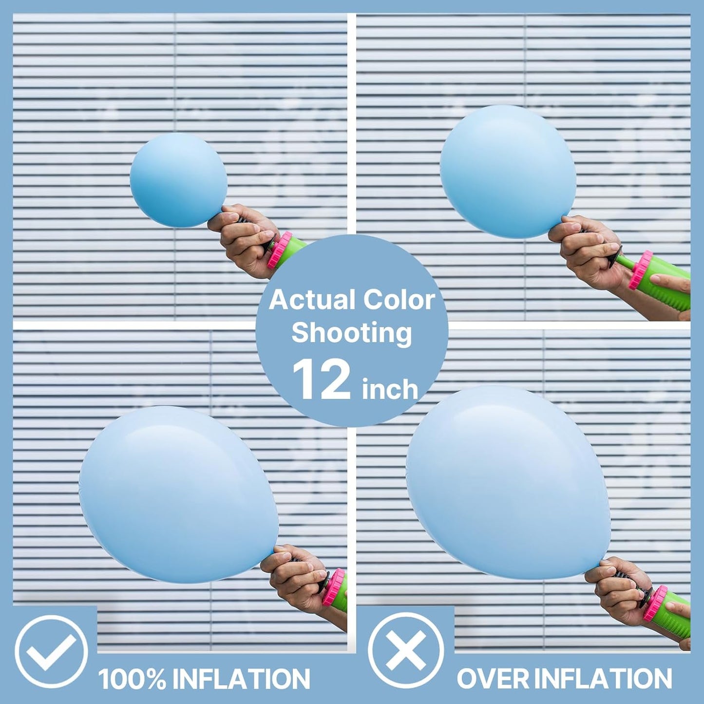 PartyWoo Light Blue Balloons - 140-Piece Pastel Balloon Arch Kit for Graduation & Baby Showers | 5-18 Inch Sizes