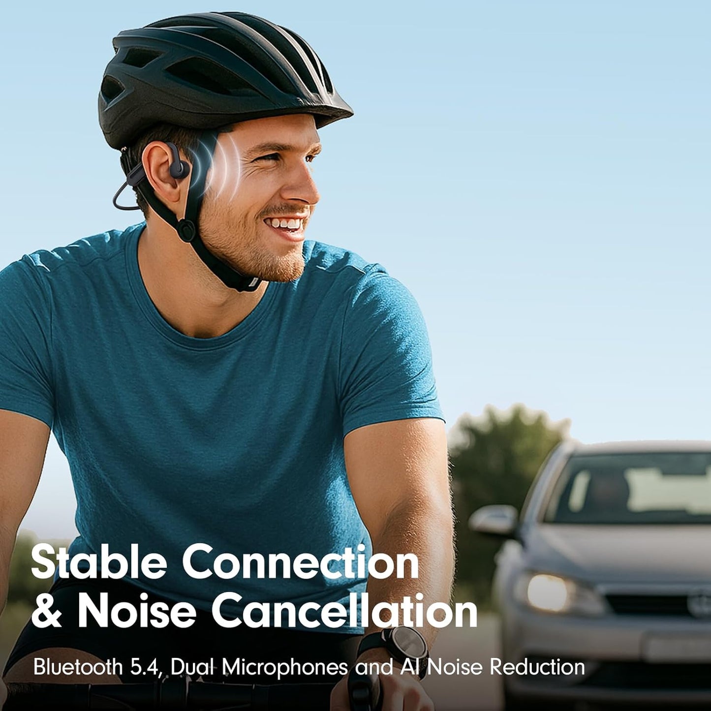 Qyzue 10H Bone Conduction Headphones, Open Ear Headphones, Superior Sound Wireless Bluetooth Running Headphones