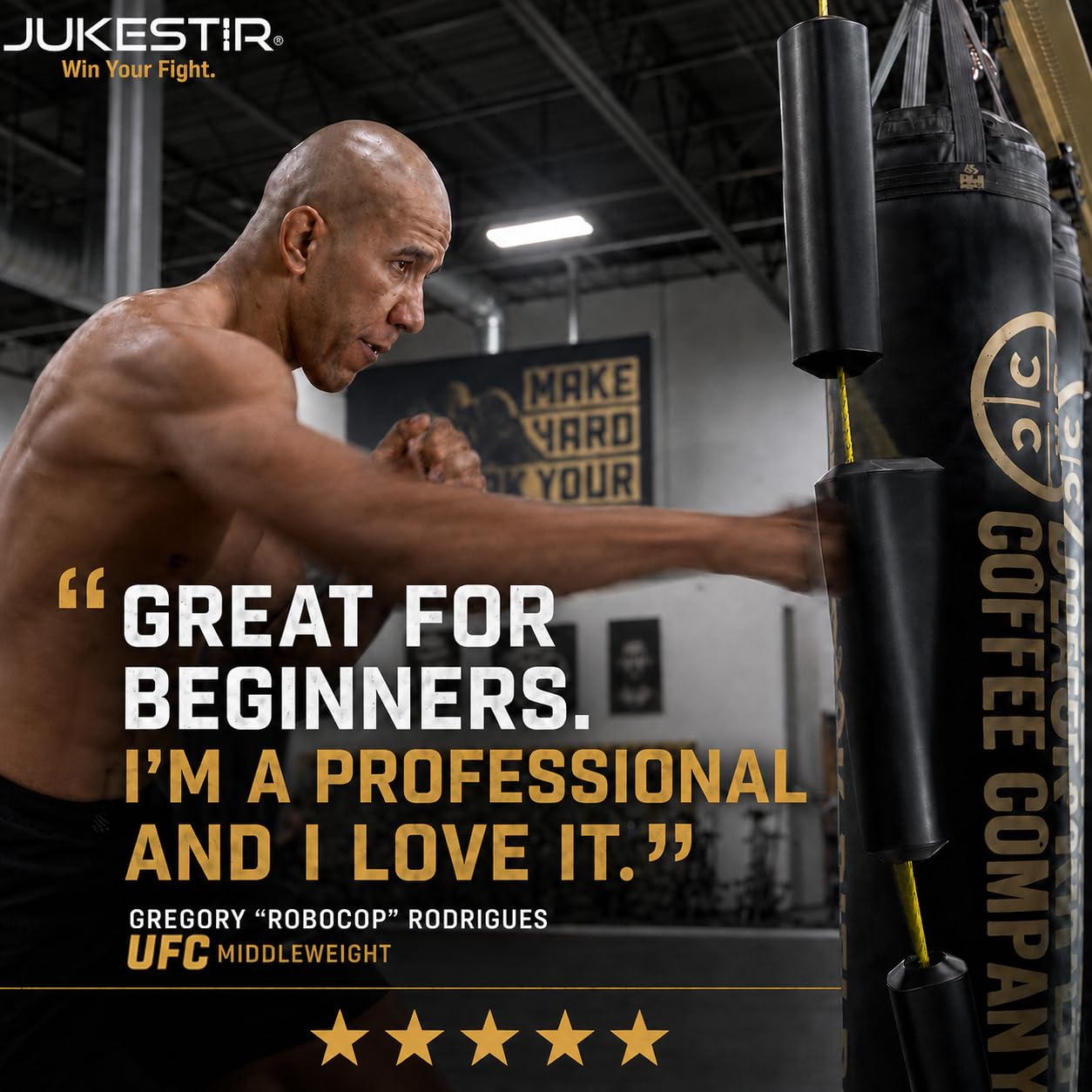Jukestir® Only Punching Bag with Dynamic Motion. Better Footwork Than Double End Bag, Speed Bag. More Agility Than Heavy Bag. Boxing MMA Equipment. Great Workout for Adult or Teen. Used by Pros.