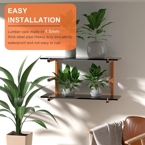 Lumber Rack | 6-Pack Wall-Mounted Heavy Duty Wood Storage Racks - 1980 LB Capacity, Orange