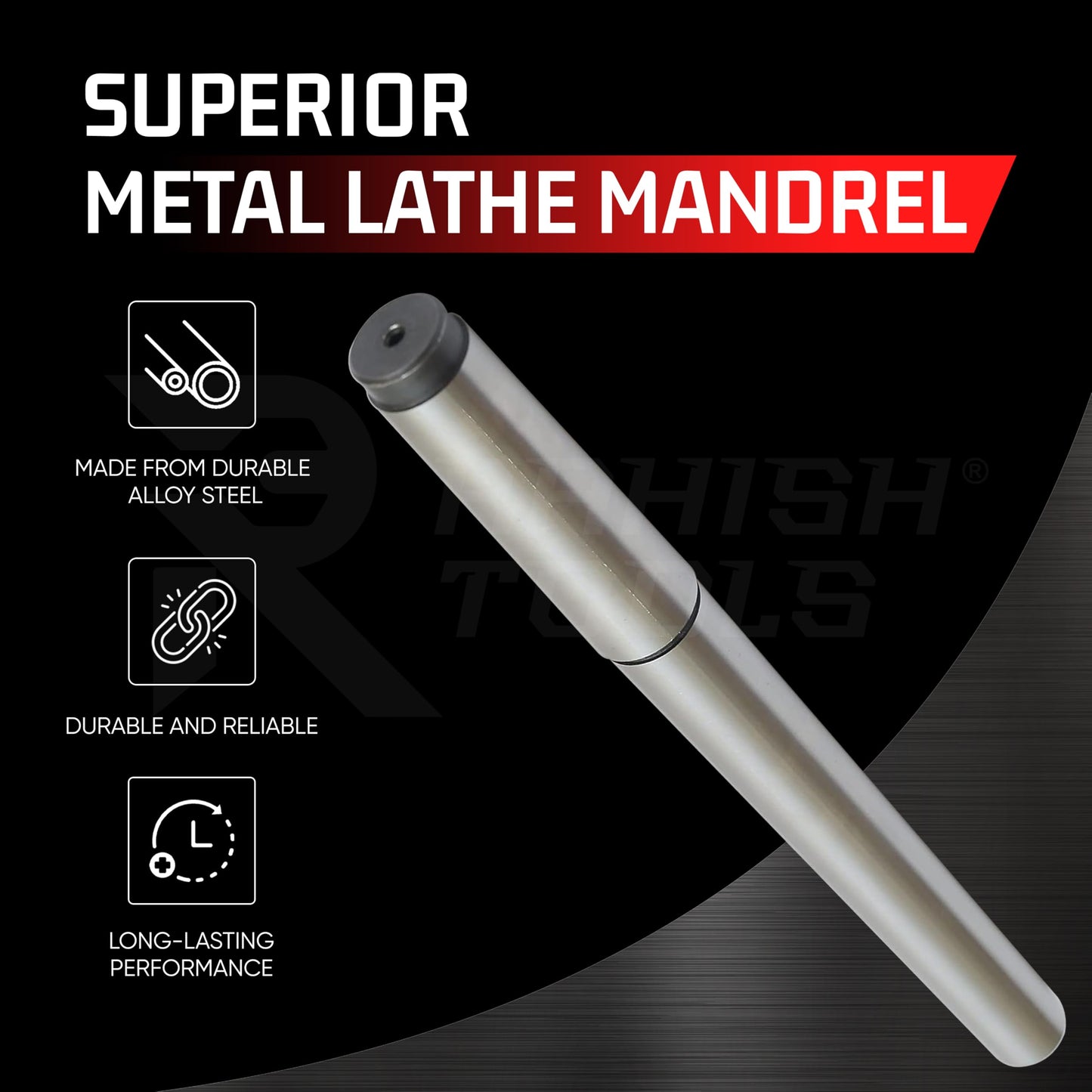 Rahish Tools 5MT Parallel Lathe Alignment Test Bar with High Precision Bar Alloy Steel EN31 Mandrel - Tailstock Re-Alignment Tool with 1 Micron Accuracy & Morse Taper with Max Run-Out of 0.0001"
