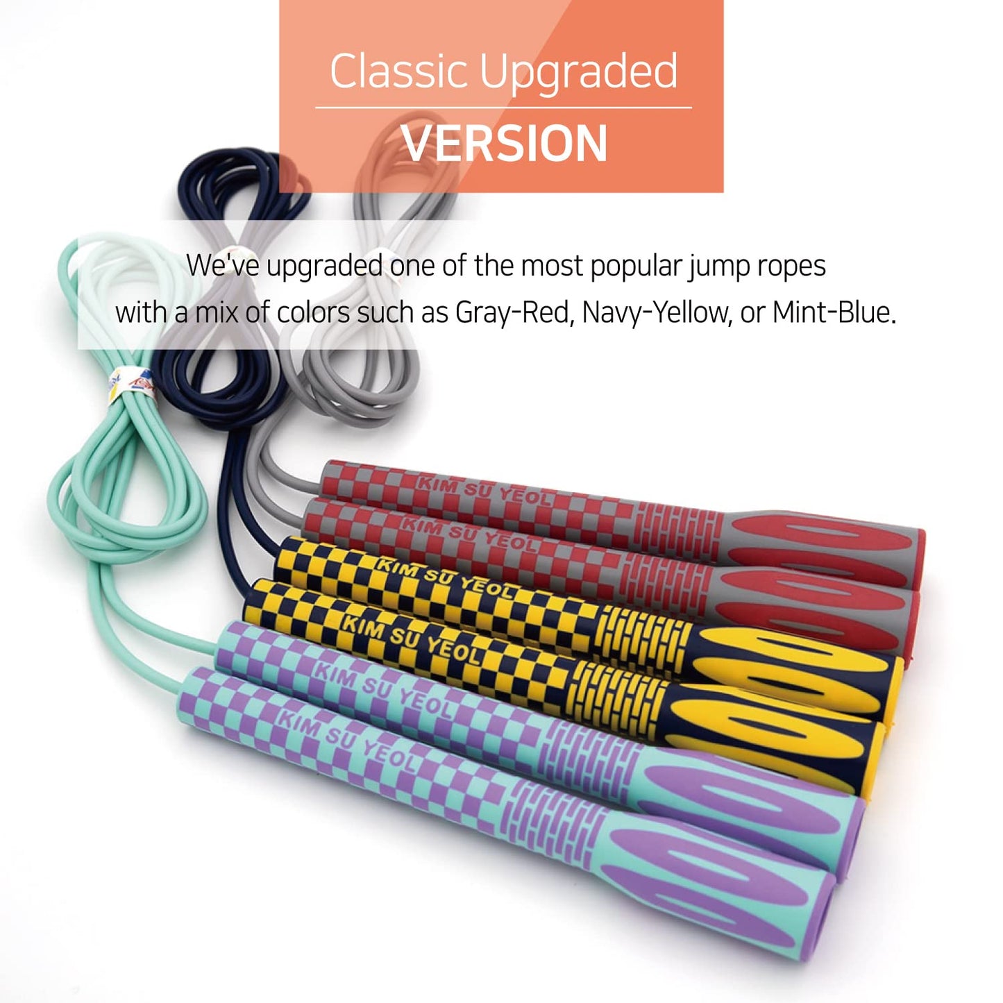 Skipping Jump Rope for Fitness Workout - Light Weight, Adjustable, Tangle Free, Excellent line control for Cardio Boxing, CrossFit, Training Exercise All Ages and Gender ( Special Luxury, KA-220, Made in Korea) (Mint-Blue)