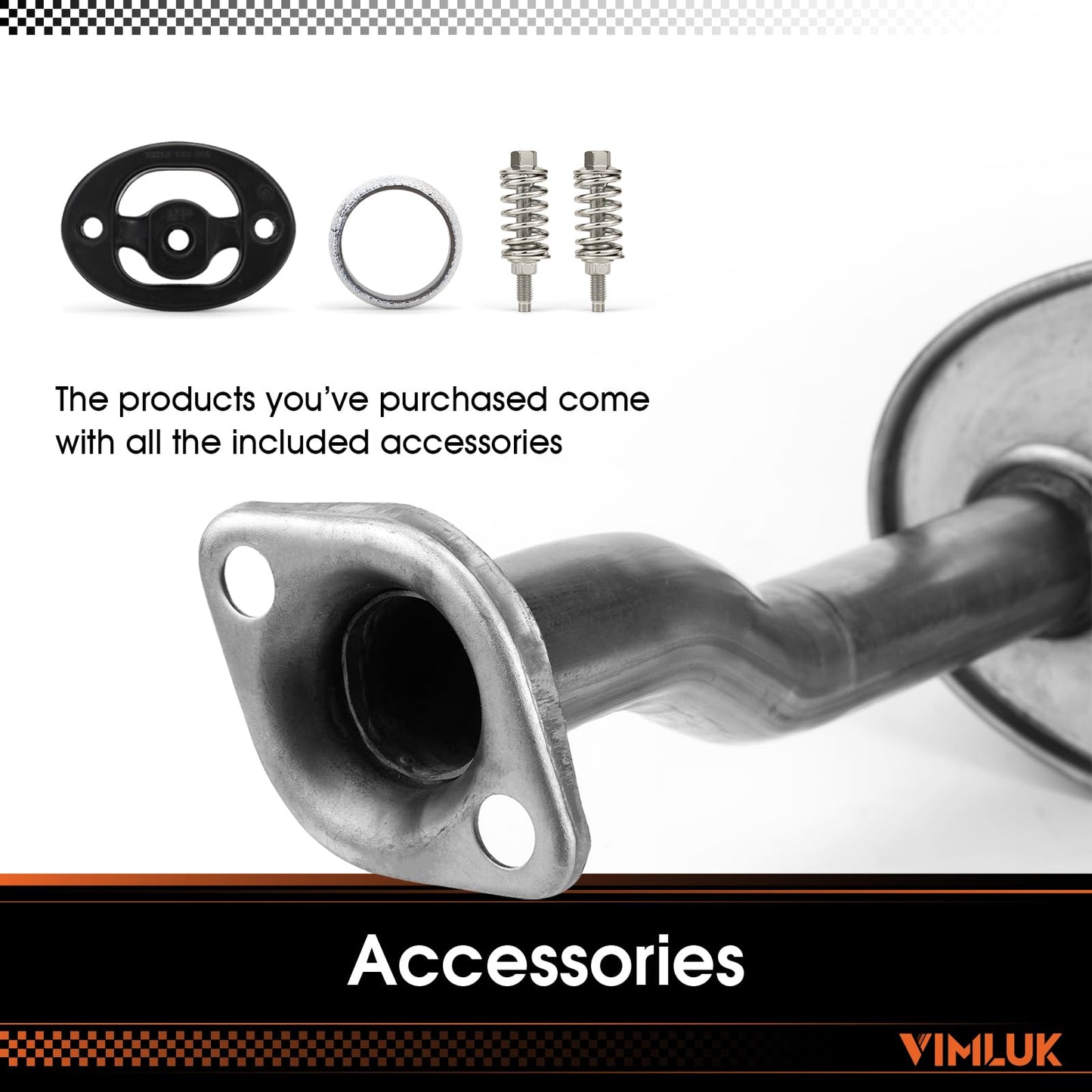 VIMLUK Stainless Steel Exhaust Muffler – Compatible with 2012-2015 Honda Civic Sedan/Coupe, (OEM P/N:18307-TR6-A01)Includes Gasket &Bolt Kit & Insulator – Mild Sound Level Performance (VK-HC09-54882)