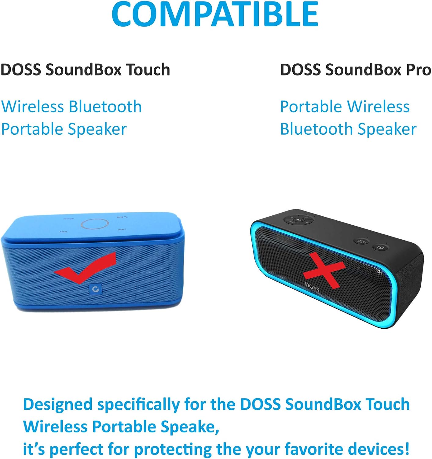 Eactive V4.0 Case for Doss SoundBox Touch Wireless Bluetooth Portable Speaker Protective Hard EVA Travel Shockproof