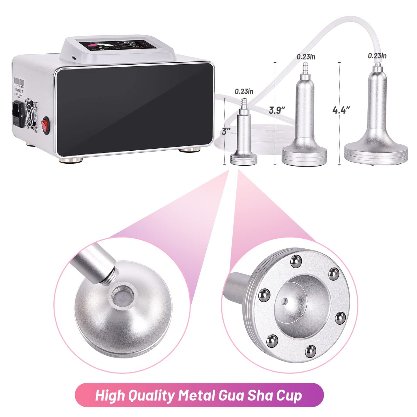 Meifuly Vacuum Therapy Machine with 1500ML Large Cups, Vacuum Cupping Machine, Vacuum Cupping Therapy Sets with 24 Vacuum Cups and 3 Pumps, 0-60 cmHg