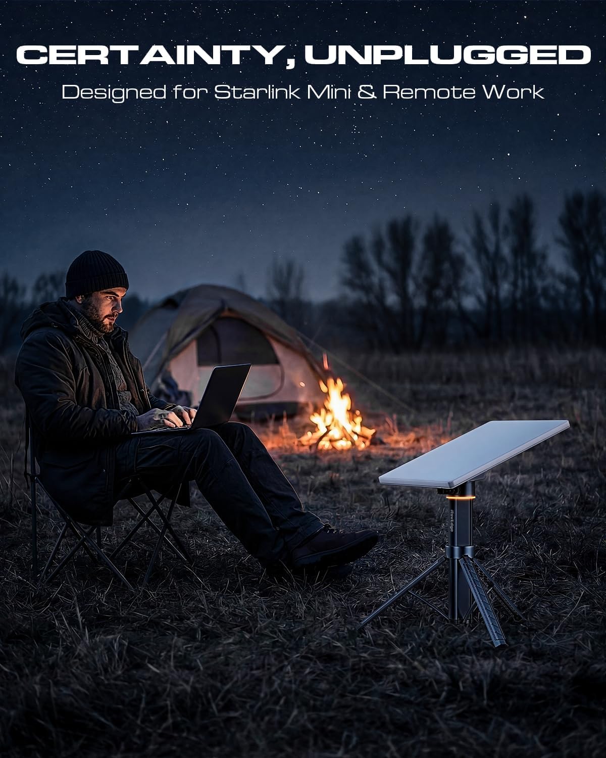 ROVEDGE MK-1 Starlink Mini Battery | 189Wh Portable Power Station with Built-in Tripod Stand | IP67 | 60s Deploy for Overlanding, RV & Field