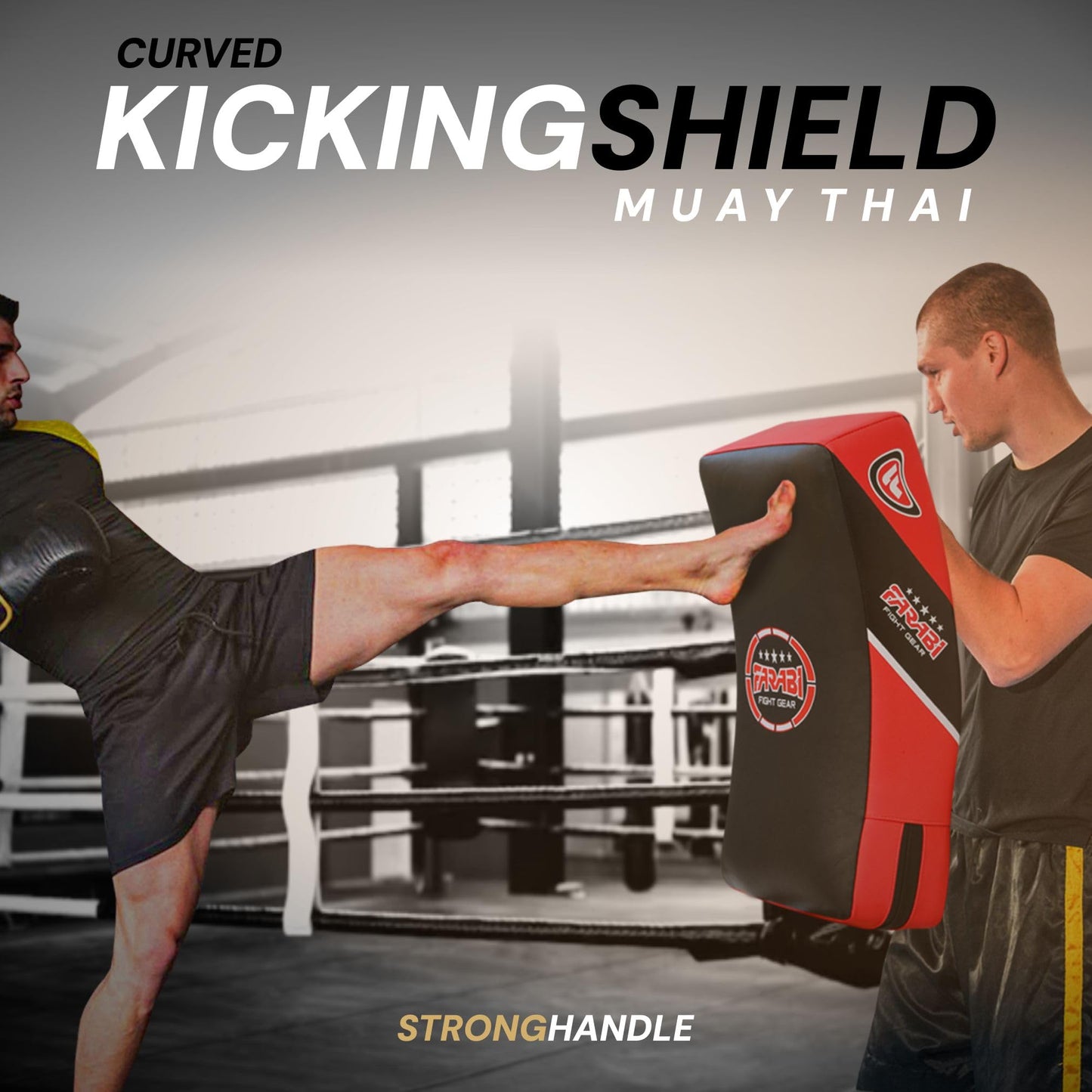 Farabi Quad Boxing MMA Muay Thai Martial Arts Hook & Jab Punch Kick Pads MMA Target Focus Punching Mitts Thai Strike Training Kick Shield Kicking Target mitt Kick Strike pad (Red Black)