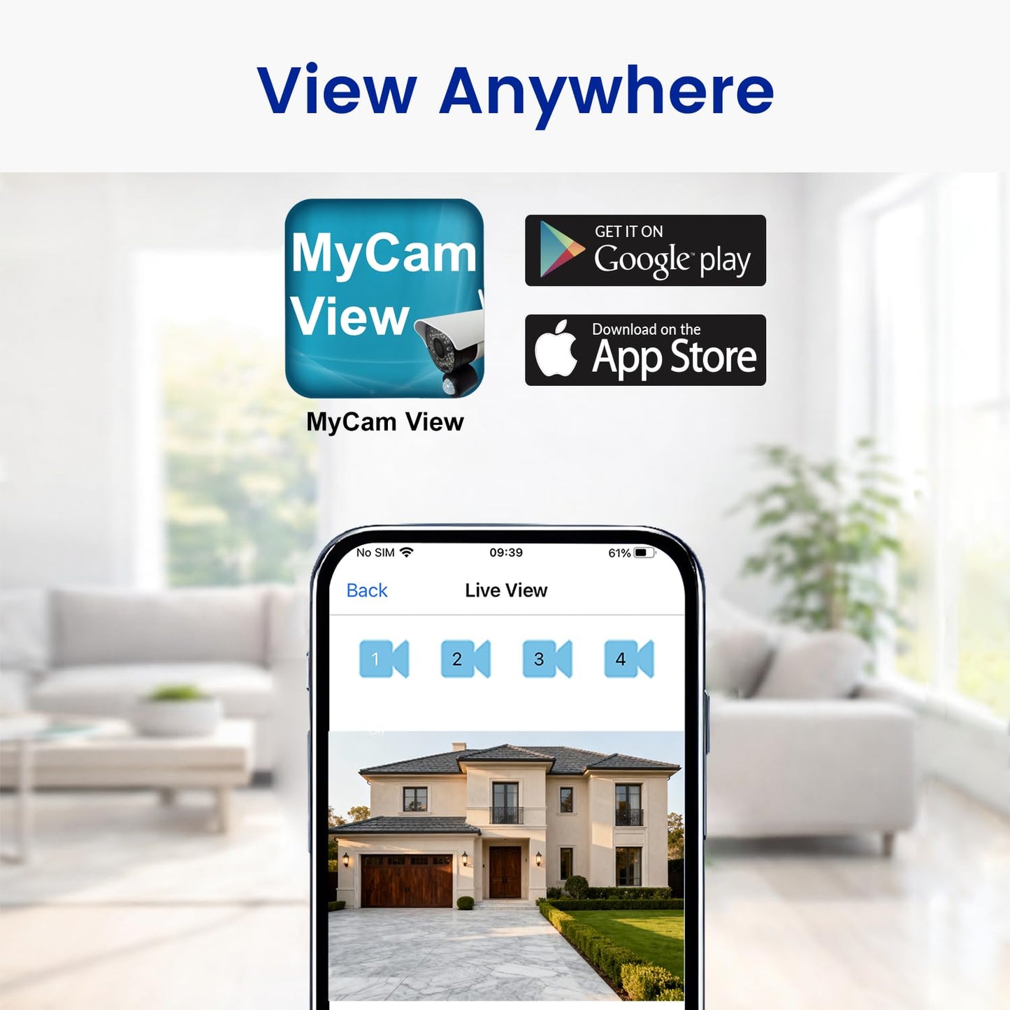 CasaCam Wireless Security Camera System Air | 7" Touchscreen Monitor and 2 720p Cameras | AC Powered, No Monthly Fees, Two-Way Audio, Free APP, Micro SD Card and Battery Installed, Model VS802