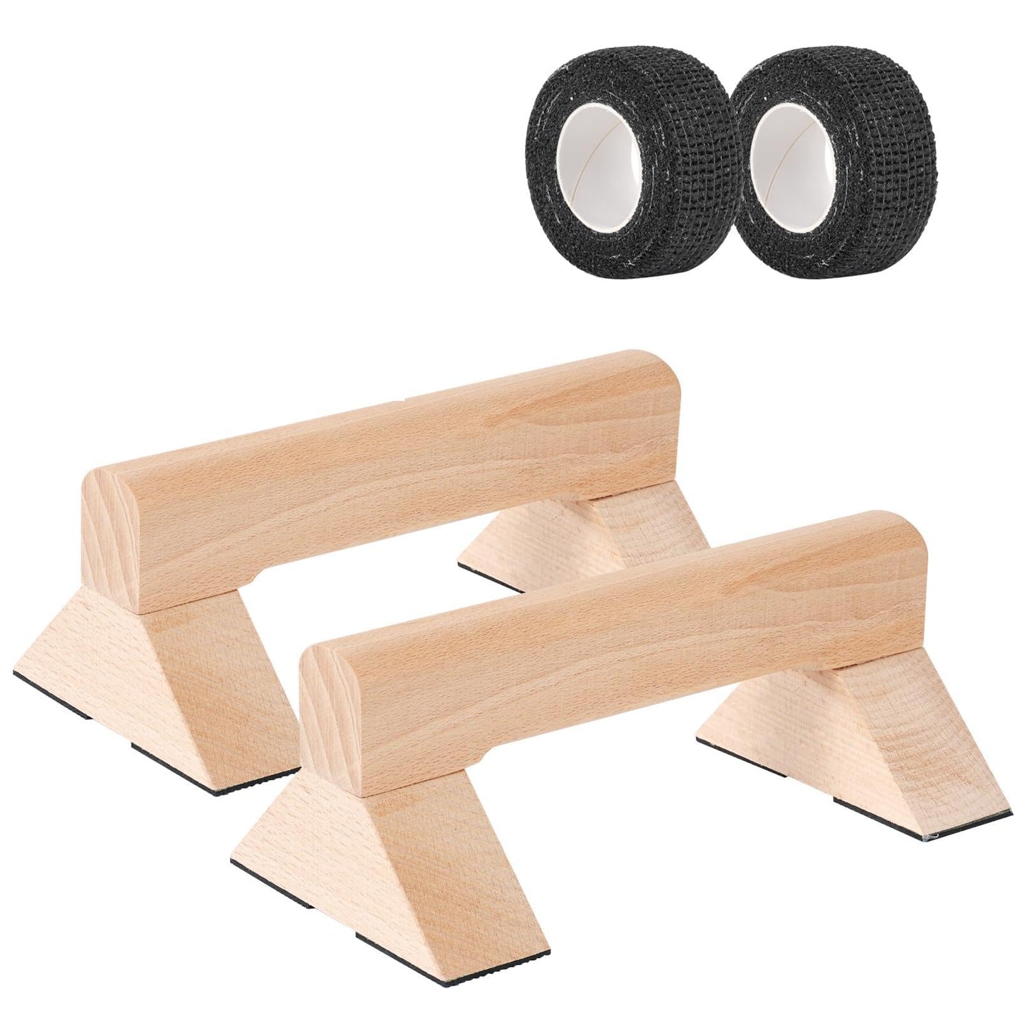 Push Up Bar, Wooden Push Up Handles for Home Strength Training, 2 PCS Wood Push Up Bars for Floor Non-Slip Base Exercise Indoor Outdoor Workout Equipment