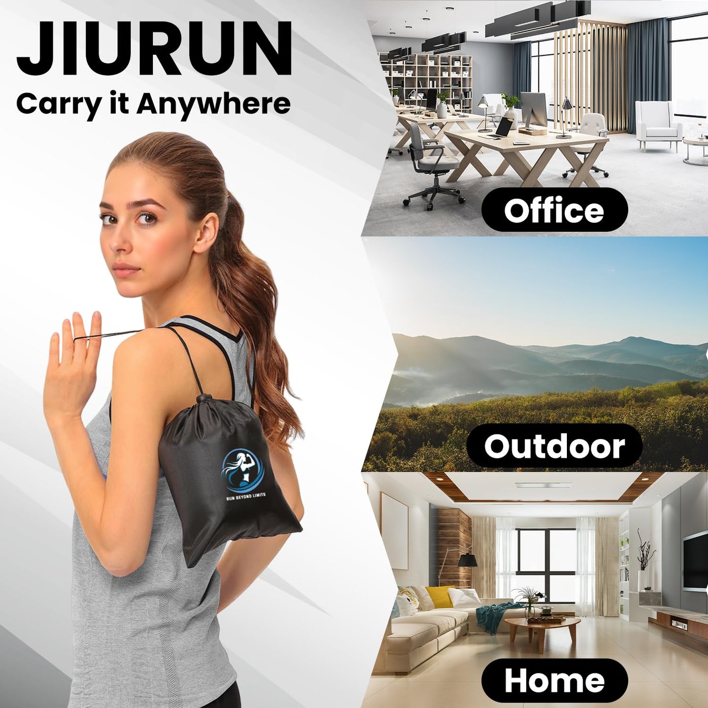 JIURUN Calf Stretcher and Foot Rocker for Plantar Fasciitis - Leg Stretching Strap, Hamstring and Calf Stretcher, Suitable for Stretching Legs and Thighs (Blue)