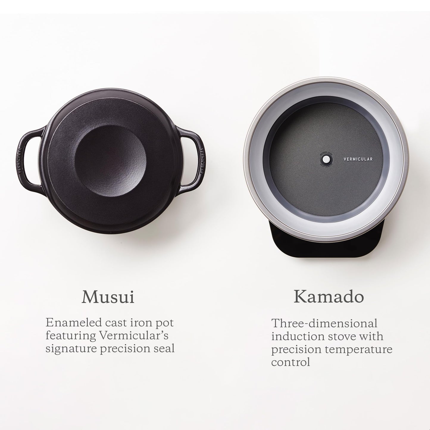 Vermicular Musui–Kamado | Cast Iron Induction Cooker for Waterless Cooking | Precision Temperature Control | Japanese Multicooker & Rice Cooker (120V) | Non-Toxic Enameled Cast Iron Pot | Sea Salt