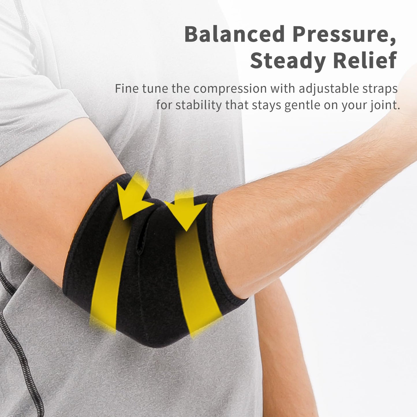 Bracoo Elbow Brace for Tendonitis Women Men, Tennis Elbow Compression Sleeve Wrap Support, Golfer's Elbow, Bursitis, Sprains, Strains, Sports Injury Recovery Joint, Arthritis Pain Relief, ES10