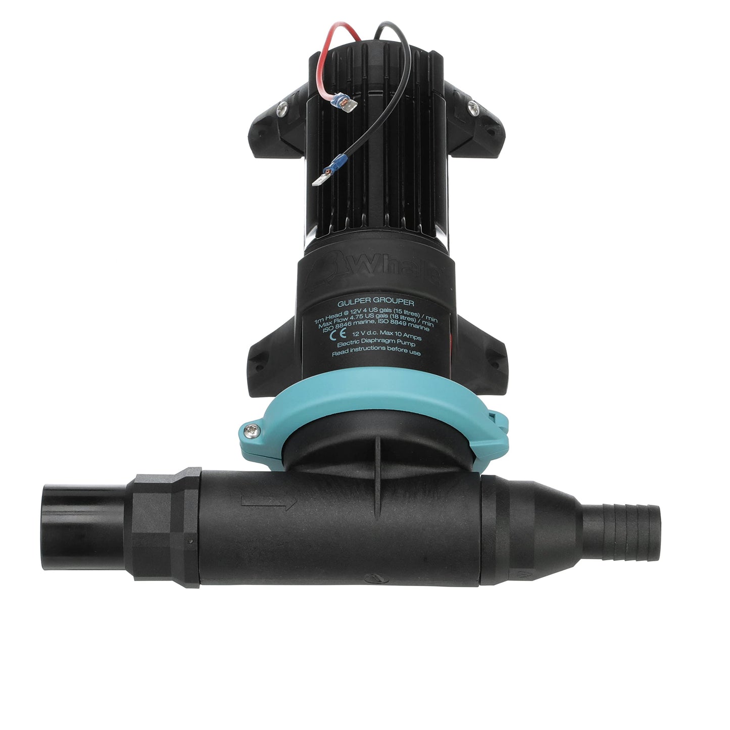 Whale Gulper Grouper MK2 Pump (12V) - Fishbox Discharge Pump. No Filter, No Clogging, No Motor Burn Out - Just Reliable Waste Management, BP4672
