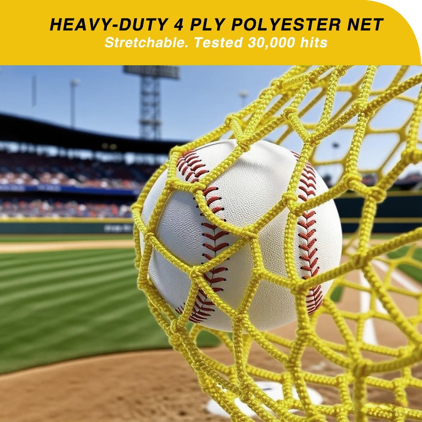 NaxKizo Upgraded 22ft x 12ft x 8ft Baseball & Softball Batting Cage Net with Pitching Machine Hole, 4ply 1.25'' Anti-Tear Netting, 13.4MM Fibreglass Poles, Portable Carry Bag