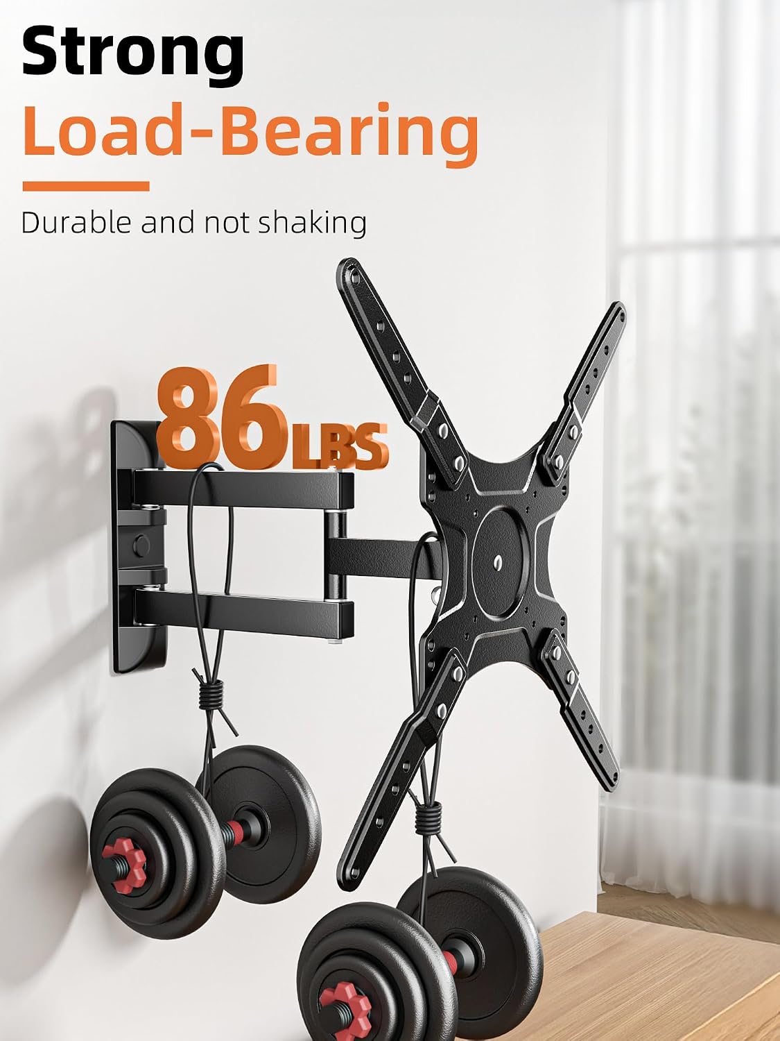 EZISE 26-55 Inch 400x400mm 86lbs Full-Motion TV Wall Mount for Most TVs, Articulating TV Mount with Swivel & Tilt