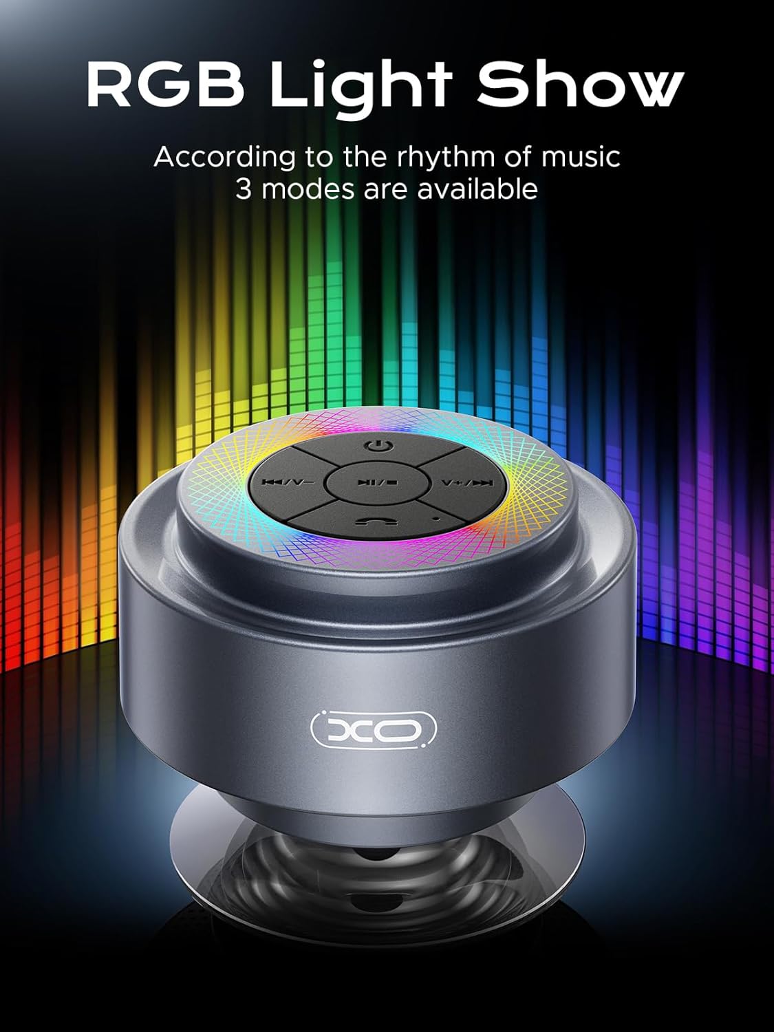 XO Simple is Beauty IP67 Bluetooth Shower Speaker,XO Portable Shower Speakers Waterproof with Suction Cup,Built-in Mic