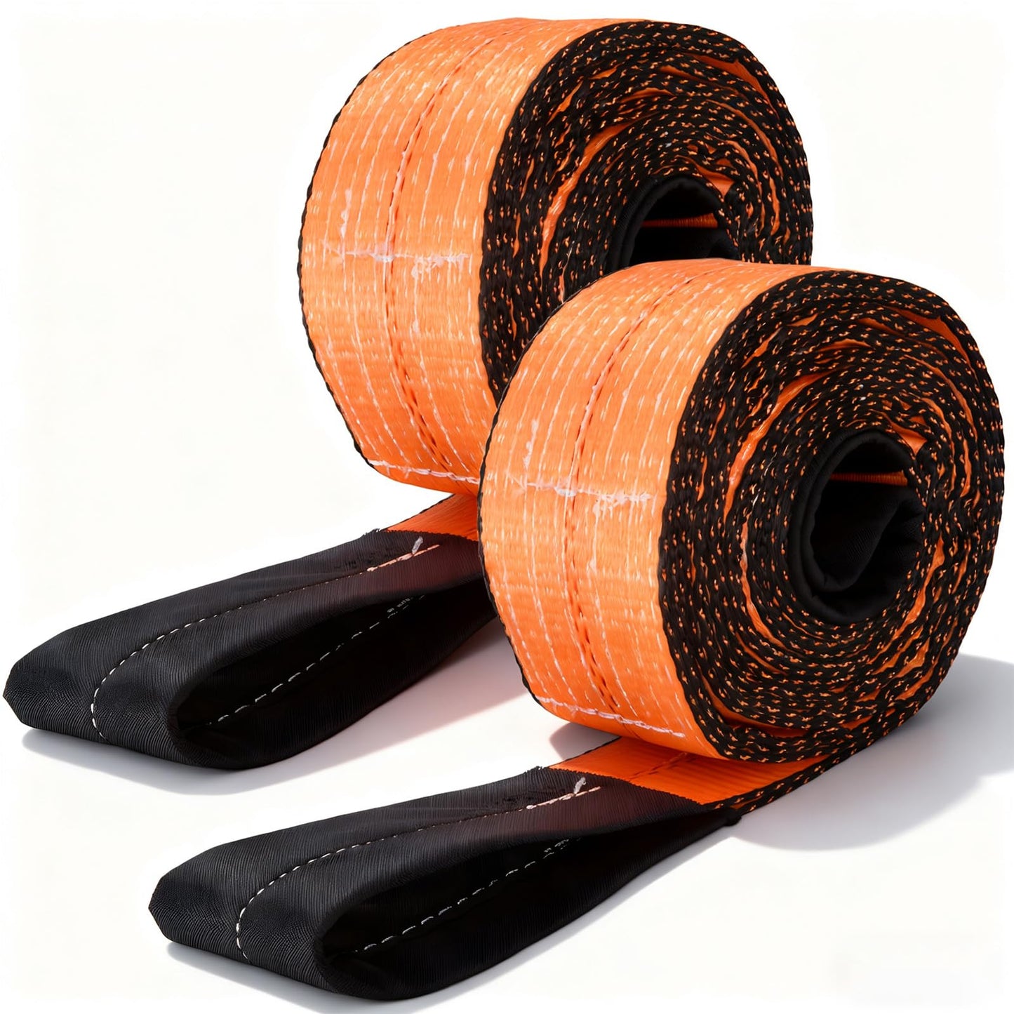 2PCS 3”x10Ft Lift Sling Straps, Supper Sturdy Nylon Lifting Straps, 28000LBS Capacity Heavy Duty Eye-Eye Tow Strap for Hoist, Tree Saver, Winch Strap