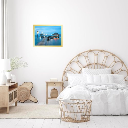 JCJMY 13x18 Gold Picture Frame - Versatile Horizontal & Vertical Wall Hanging for Photos & Posters