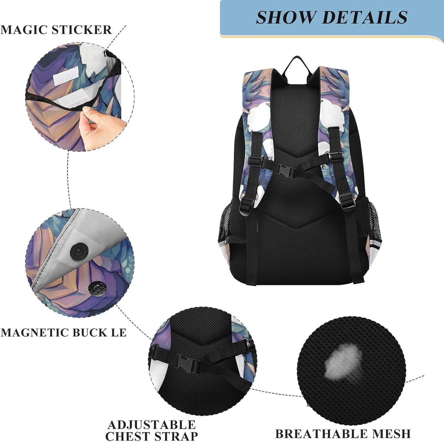 Backpack Daypack ALAZA Cute Baby Dragon Laptop Purse for Women Men Travel Bag Casual with Compartment & Multiple