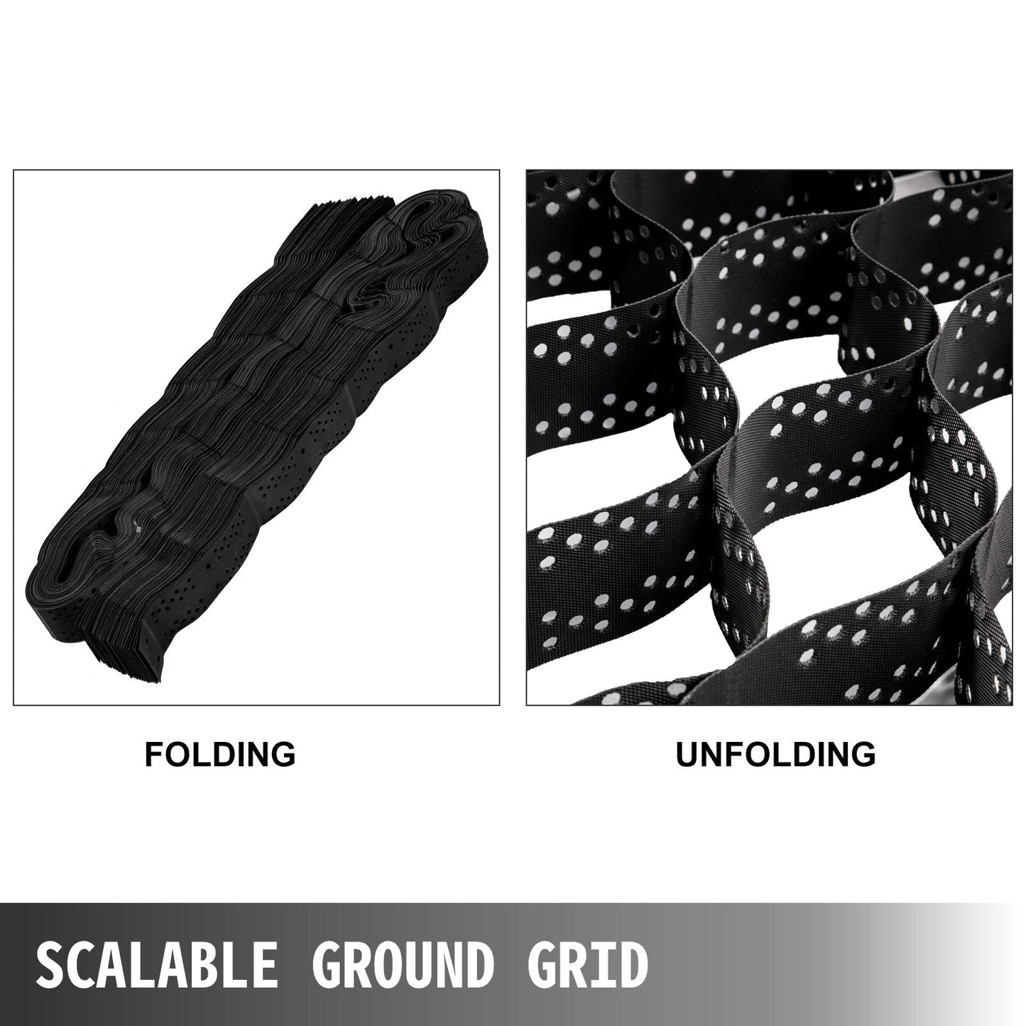Happybuy Geo Grid Ground Grid 9x17 ft, Geo Cell Grid 4 Inch Thick, Gravel Grid HDPE Material, Ground Stabilization Grid 1885 LBS Per Sq, Tensile Strength Gravel Ground Grid for Slope Driveways, Garden