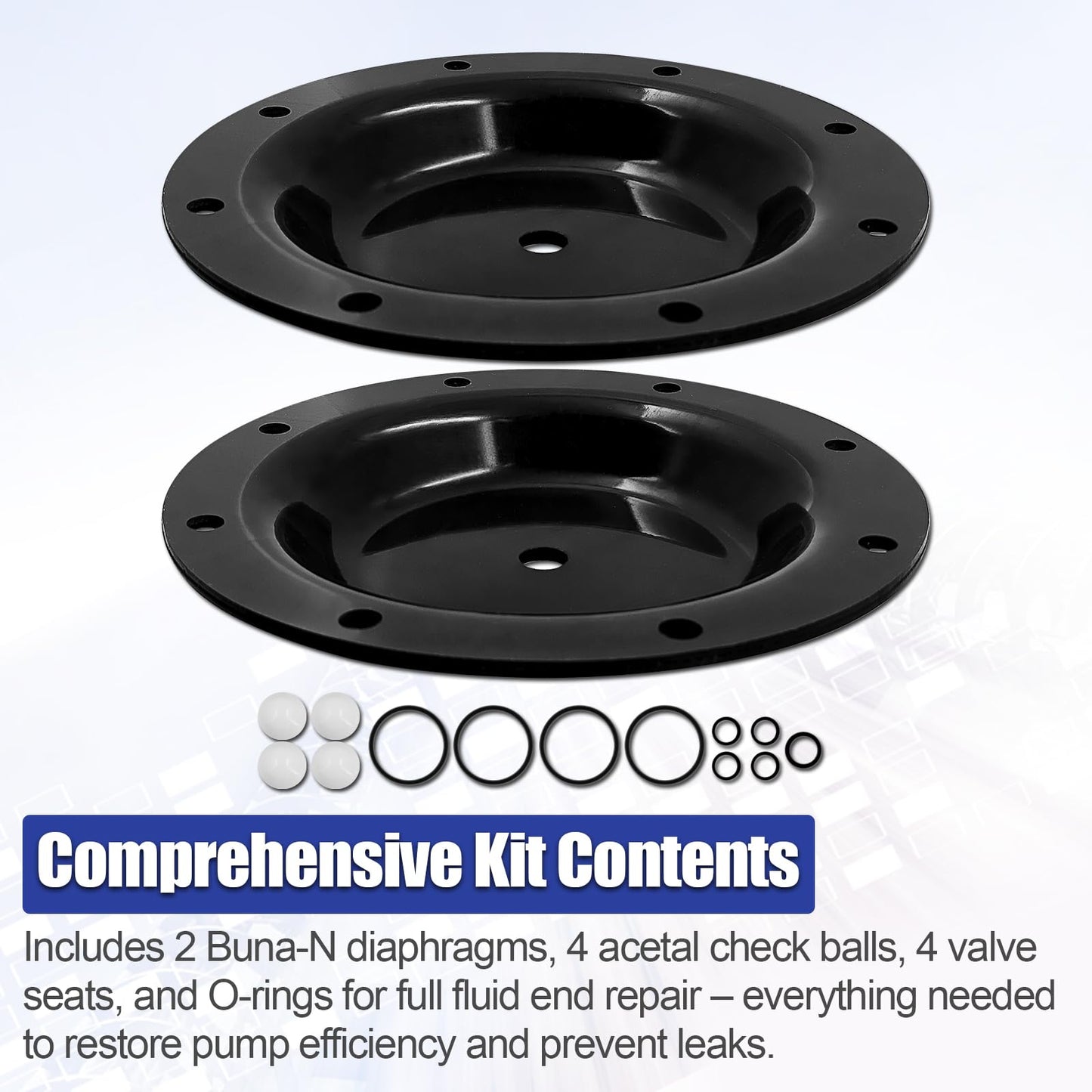 Blrack 637119-62-C Diaphragm Pump Repair Kit Compatible with ARO 666100-162-C 666100-362-C Series Air Operated Pumps