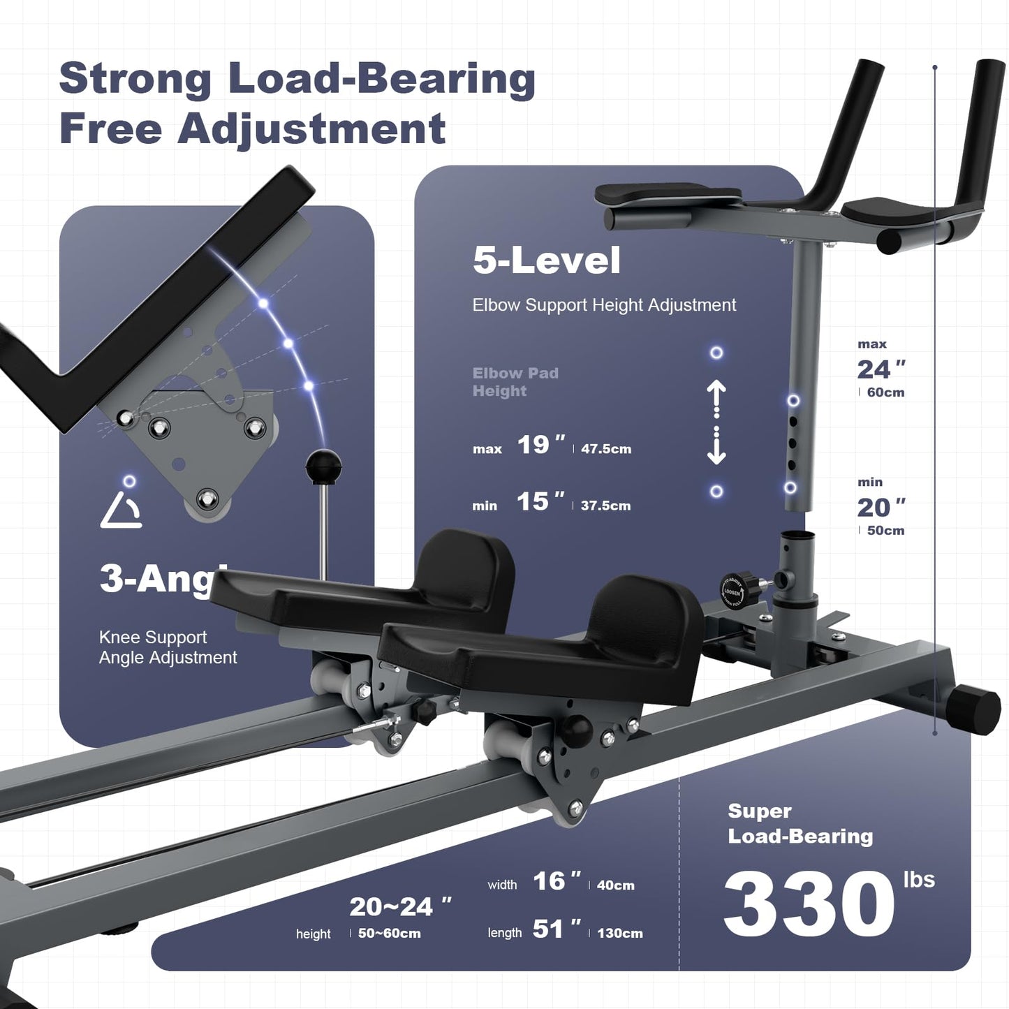 Crawling Exercise Machine & Spine Twist Stretch Trainer for Full Body Workout, Knee Support, Lower Back Exercise for Desk Workers, Heavy Duty Low-Impact Abdominal, Waist Stretcher Home Gym