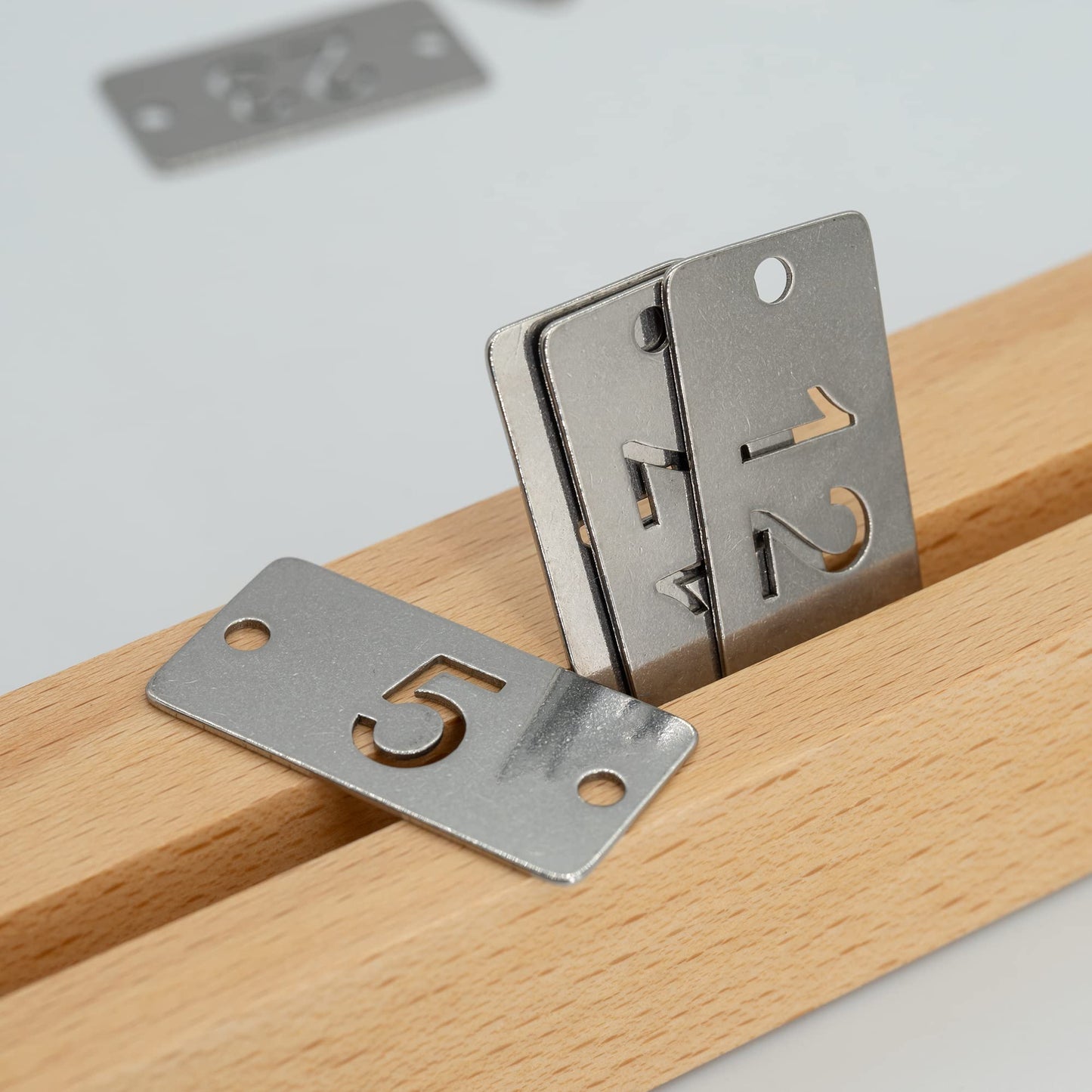 StayMax Rectangle Metal Hollowed Numbered Tags Stainless Steel Number Key Tags (1-10)