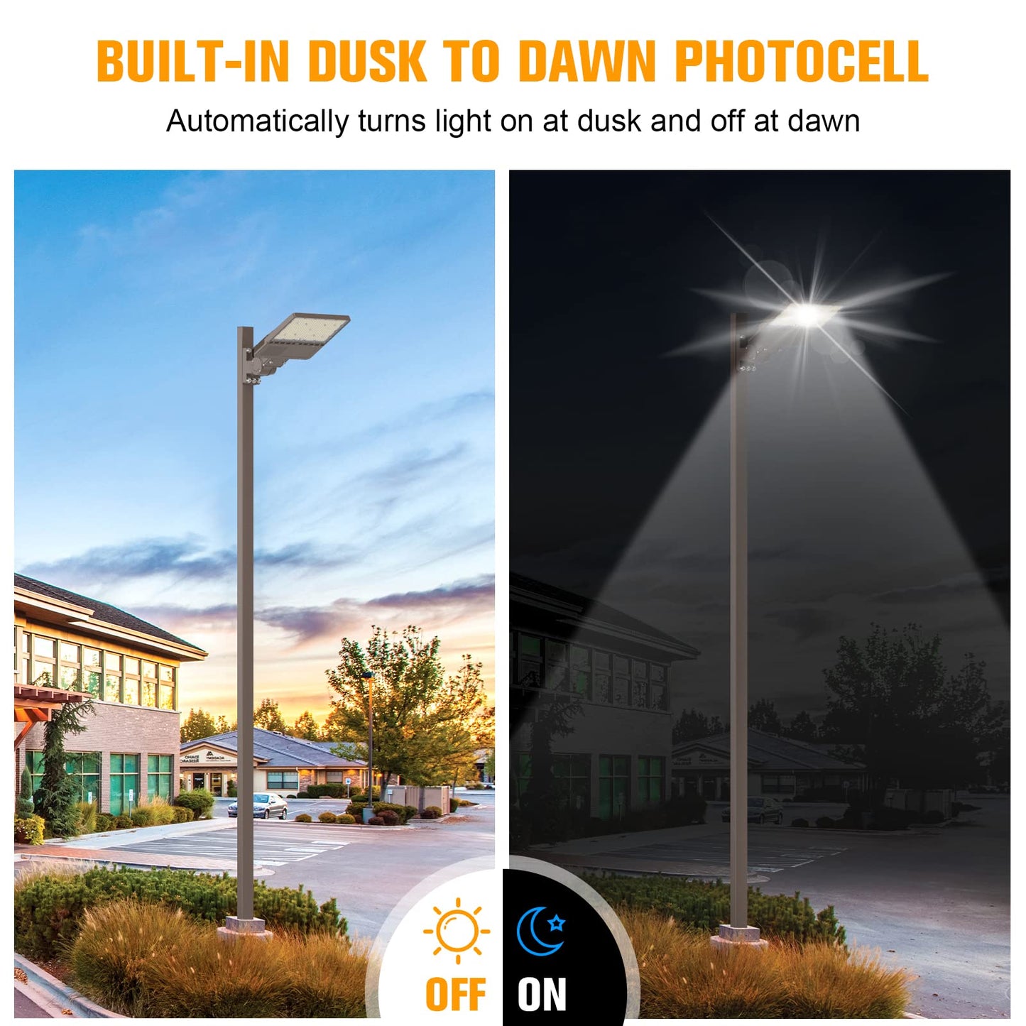 200W LED Parking Lot Light, 28,000 LM 5000K LED Parking Lot Dusk to Dawn Outdoor Lighting, LED Street Pole Light Arm Mount, IP65 Commercial Area Flood Security Light for Stadium Sport, 100-277V