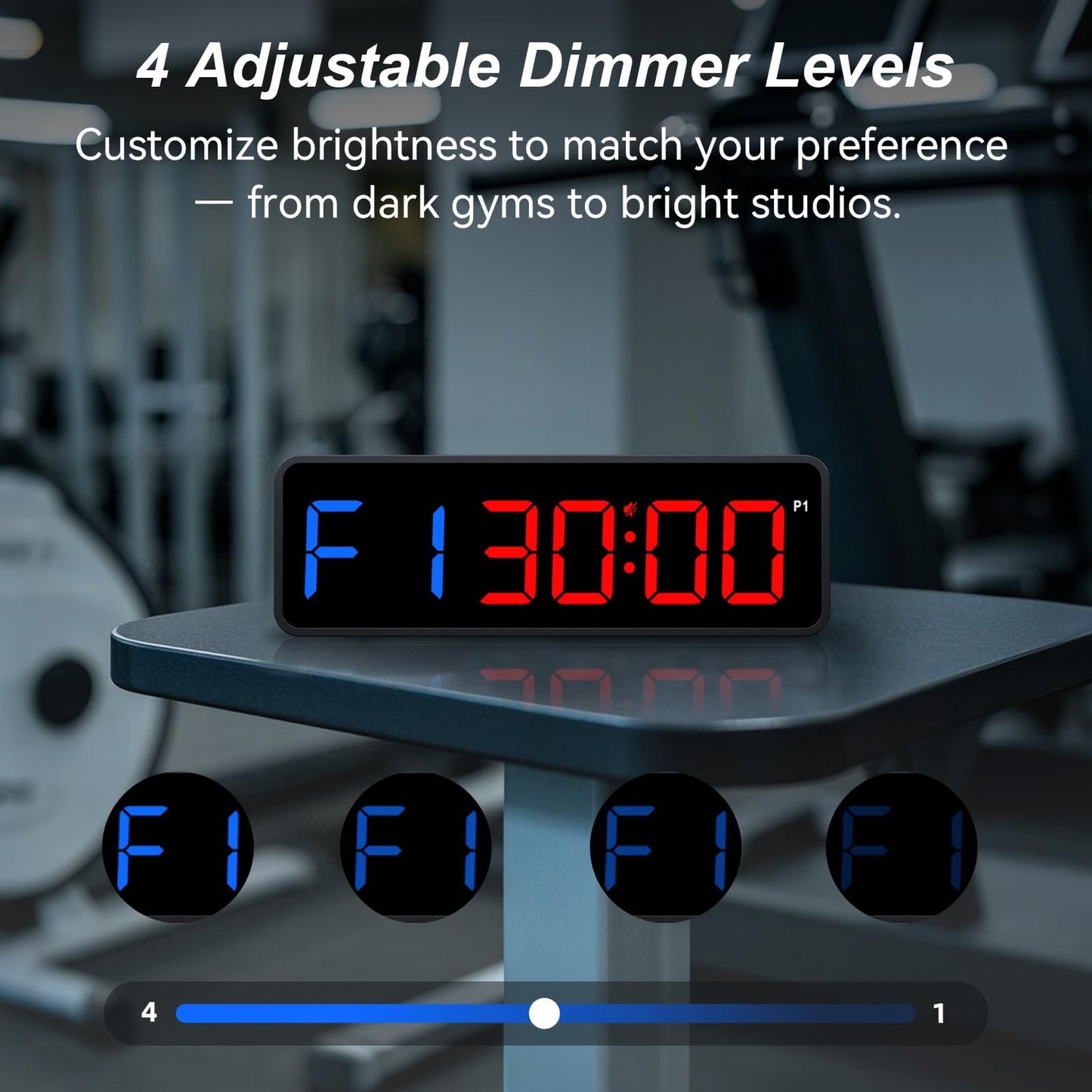 Acedeck Portable Gym Timer Clock: Fitness Digital Clock with Strong Magnet - Remote Control for Fitness Enthusiasts - Powerful Battery for Home Gym Garage Boxing Black