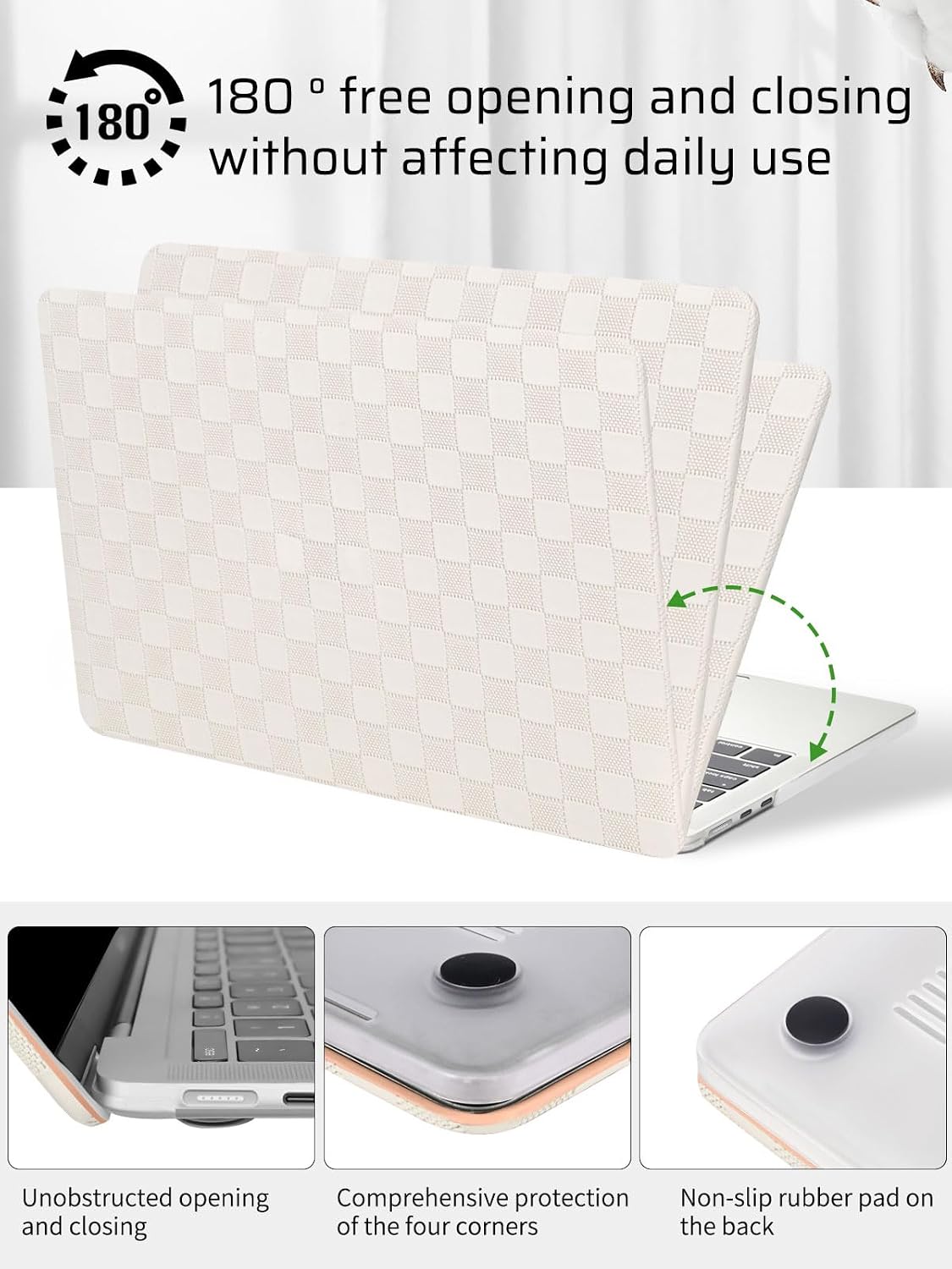 Seorsok 13.6 inch M4 M3 M2 2025 2024-2022 A3240 A2681 A3113 Compatible with MacBook Air Case Release Touch ID,Elegant