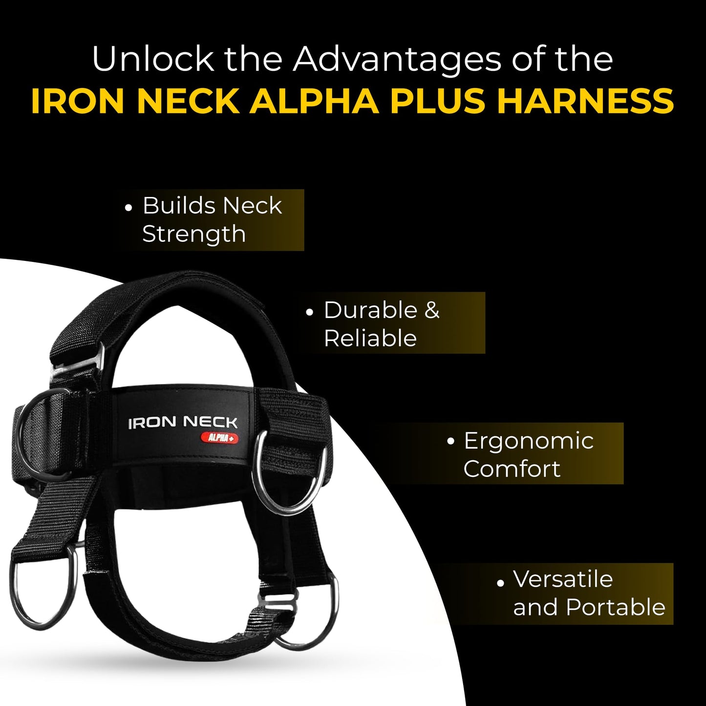 Iron Neck , Versatile Neck Exerciser, Strengthener and Trainer with Adjustable Head and Chin Strap, Portable Head Harness for Weight Lifting, Home and Gym Use | Bundle with Iron Neck Skull Cap