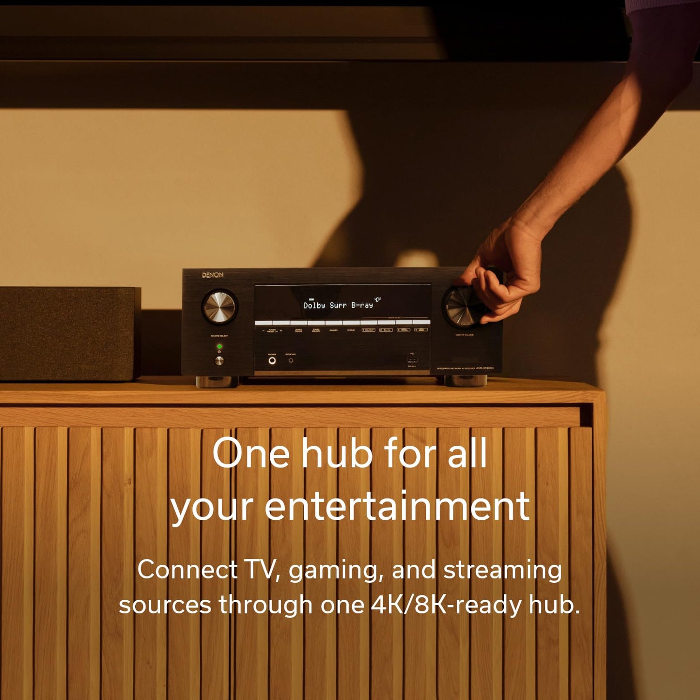 Denon AVR-X3900H 9.4 Channel AV Receiver, 105W Power, Dolby Atmos, DTS:X, AURO-3D & IMAX Enhanced, 8K/60Hz & 4K/120Hz Video Support, HEOS Multiroom Audio Streaming
