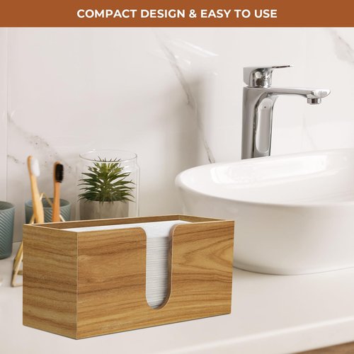 Acacia Wood Paper Towel Dispenser Countertop, Paper Towel Holder for Bathroom Kitchen Napkin Holder Folded Paper Towel Dispenser Fits Multifold, C-Fold, Z-Fold, Trifold - Home Kitchen Bathroom