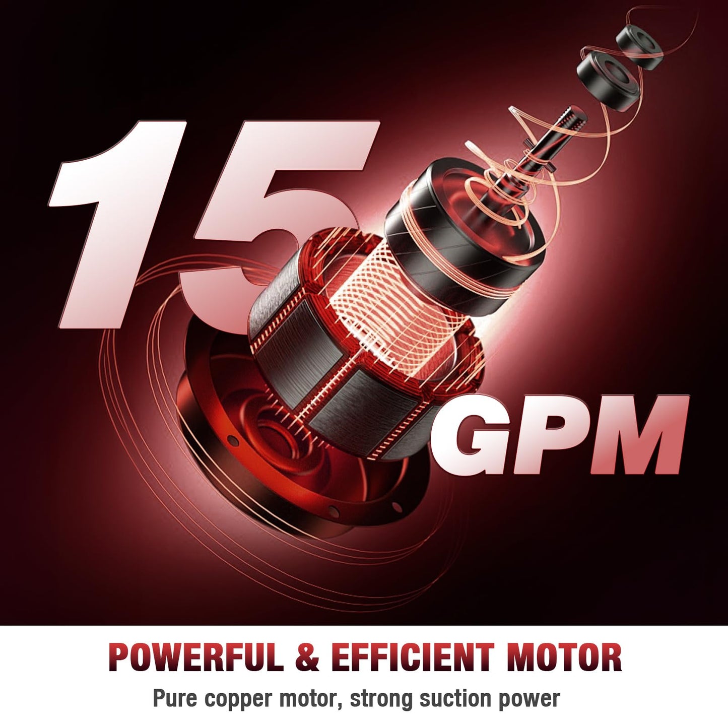 12V Fuel Transfer Pump 15 GPM with Manual Nozzle, Heavy Duty Cast Iron Pump for Gasoline, Diesel, Kerosene, Ethanol, Methanol, and Biodiesel