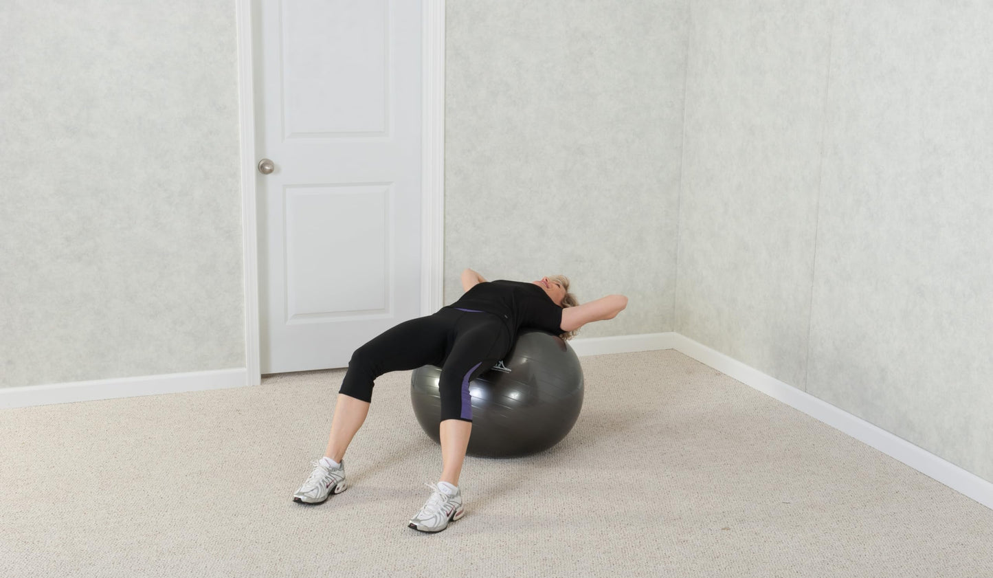 Black Mountain Products Professional Grade Stability Ball - Pro Series 1000Lbs Anti-Burst 2000Lbs Static Weight Capacity Blue
