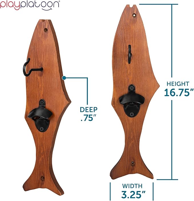 Play Platoon Hook and Ring Toss Bar Game for Adults - Wood Toss Ring Game for Adults - Perfect Home, Basements, & Bar Gifts