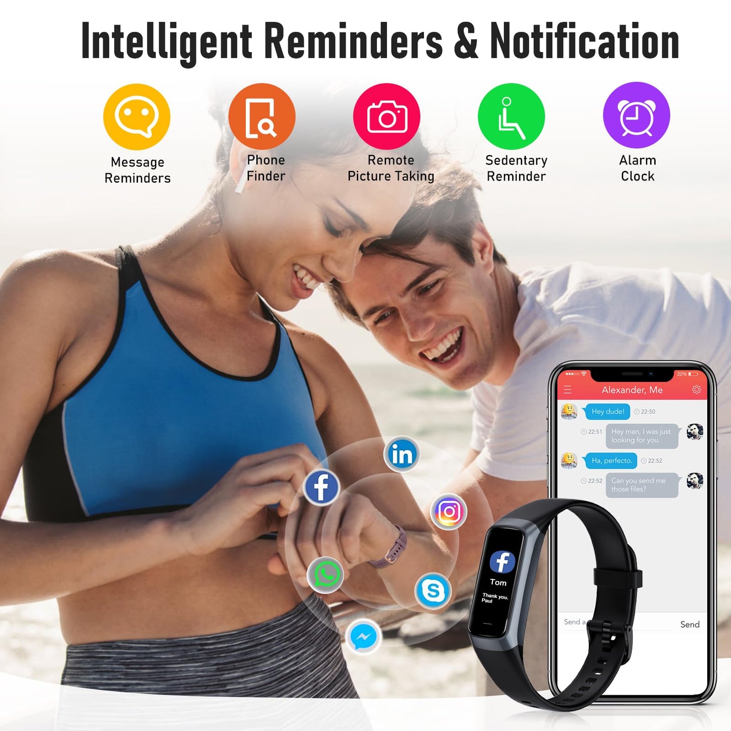 Zeacool Fitness Tracker with 24/7 Heart Rate, Blood Oxygen Blood Pressure Sleep Monitor, Activity Trackers 5 ATM Waterproof,Step Calorie Counter Pedometer Health Smart Watch for Women Men (Black)